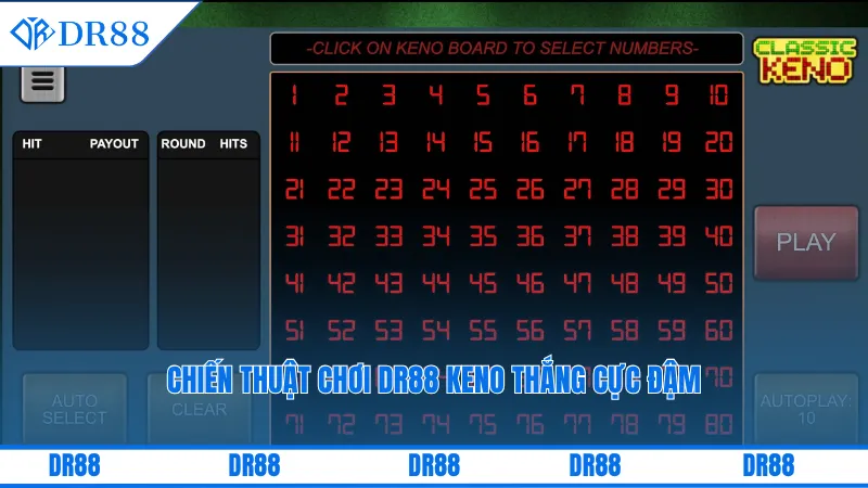 Chiến thuật chơi DR88 Keno thắng cực đậm