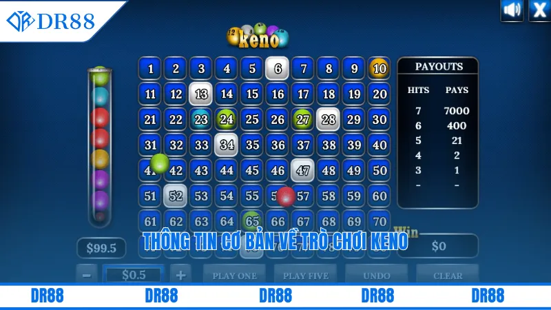 Thông tin cơ bản về trò chơi Keno